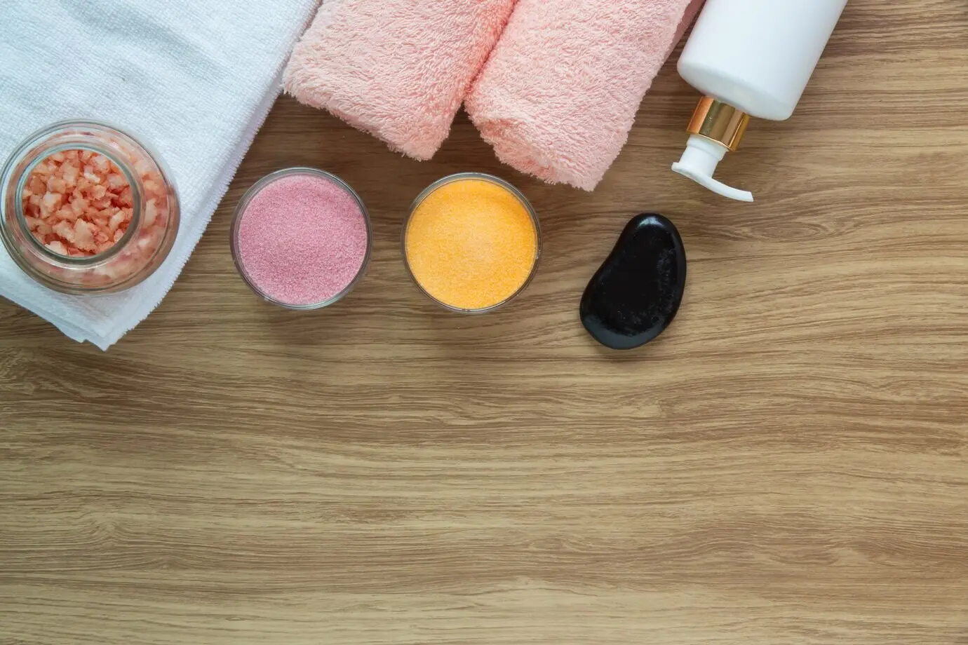 Spa decoration on a wooden background