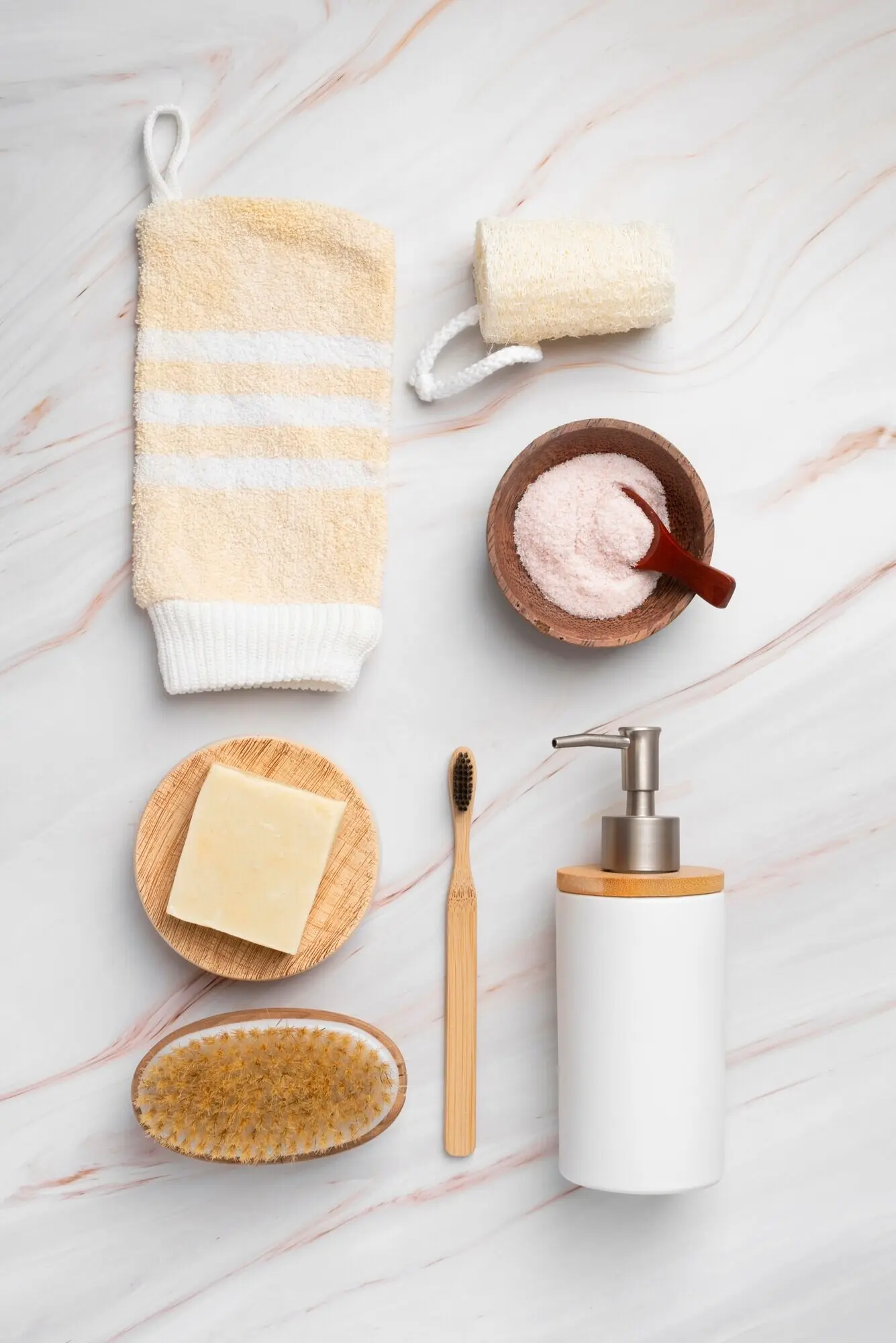 Arrangement of natural self-care products